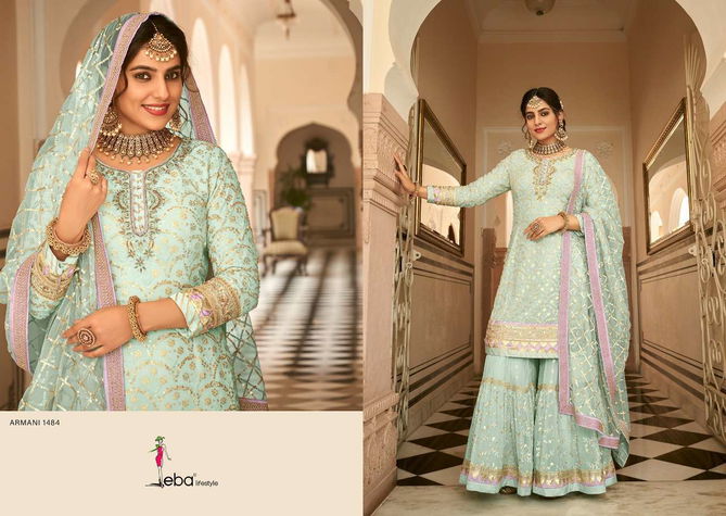 Armani Vol 3 Series 1483 to 1485 By Eba Wedding Wear Plus Size Sharara Suits Wholesale Online